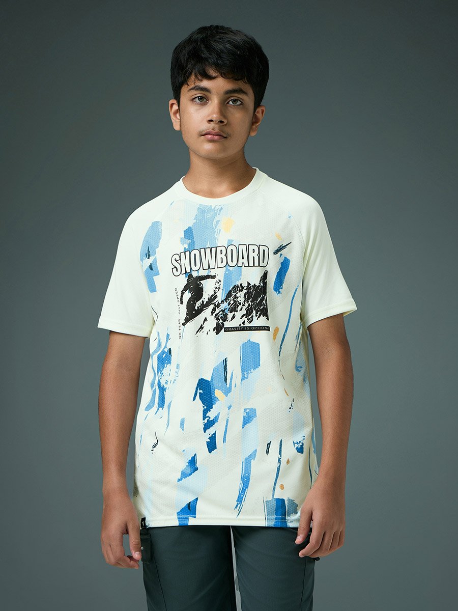 Boys Slim Fit Printed Sports T-Shirt