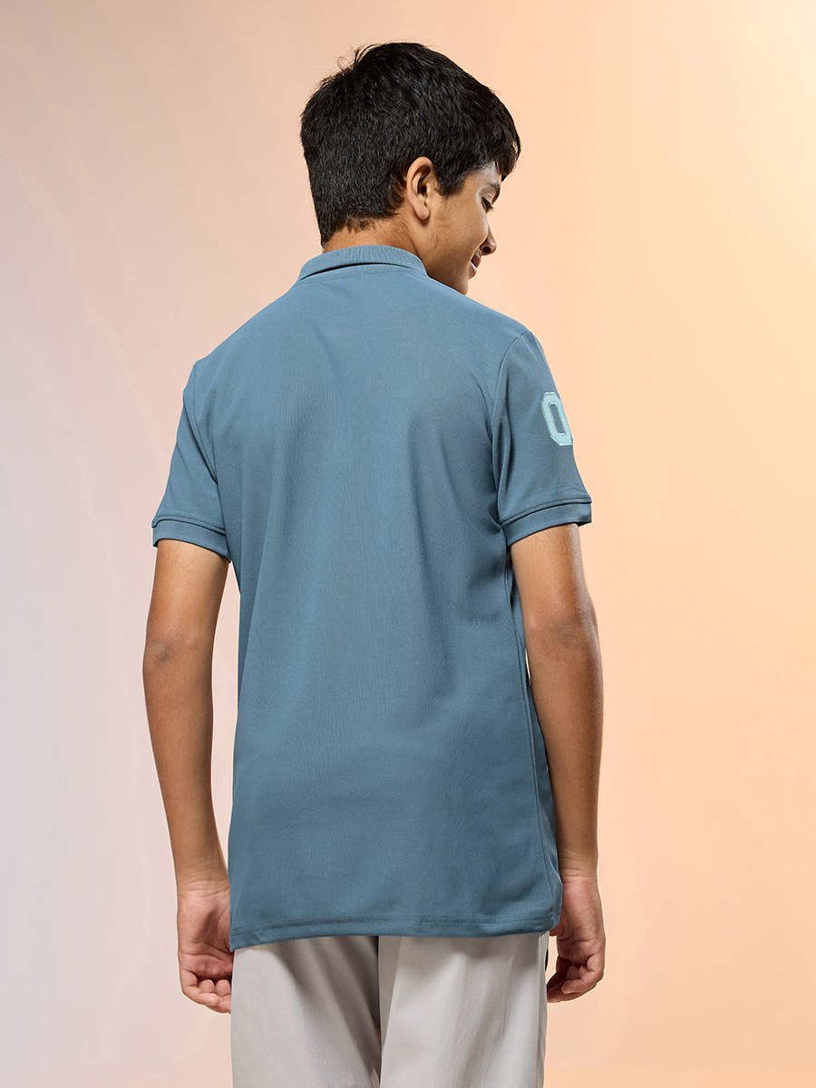 Boys Solid Slim Fit Sports Polo T-shirt