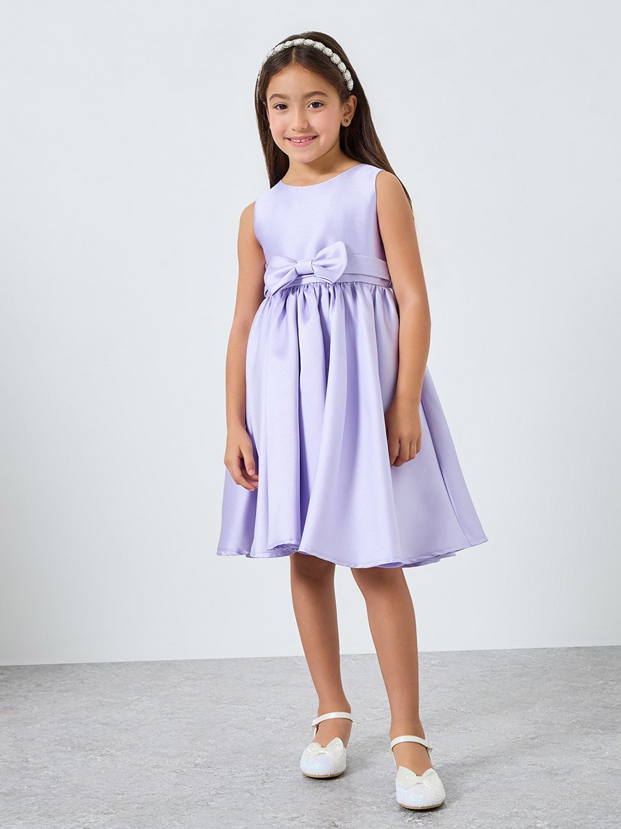 Girls Purple Embellished Dress with Cape