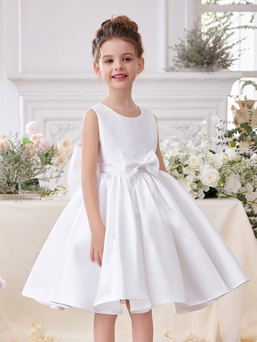 Girls White Embellished Dress with Cape