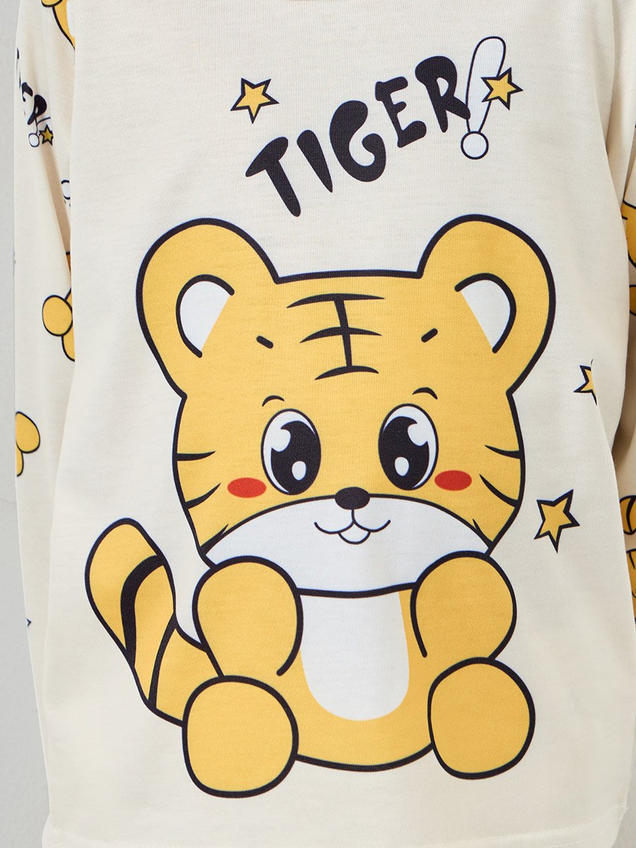 Boys Tiger Print T-Shirt and Pyjama Set