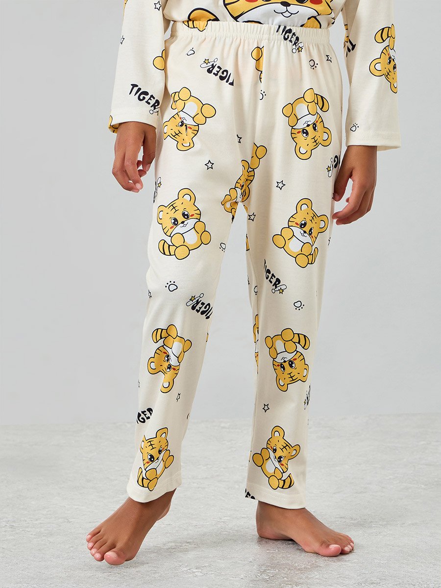 Boys Tiger Print T-Shirt and Pyjama Set