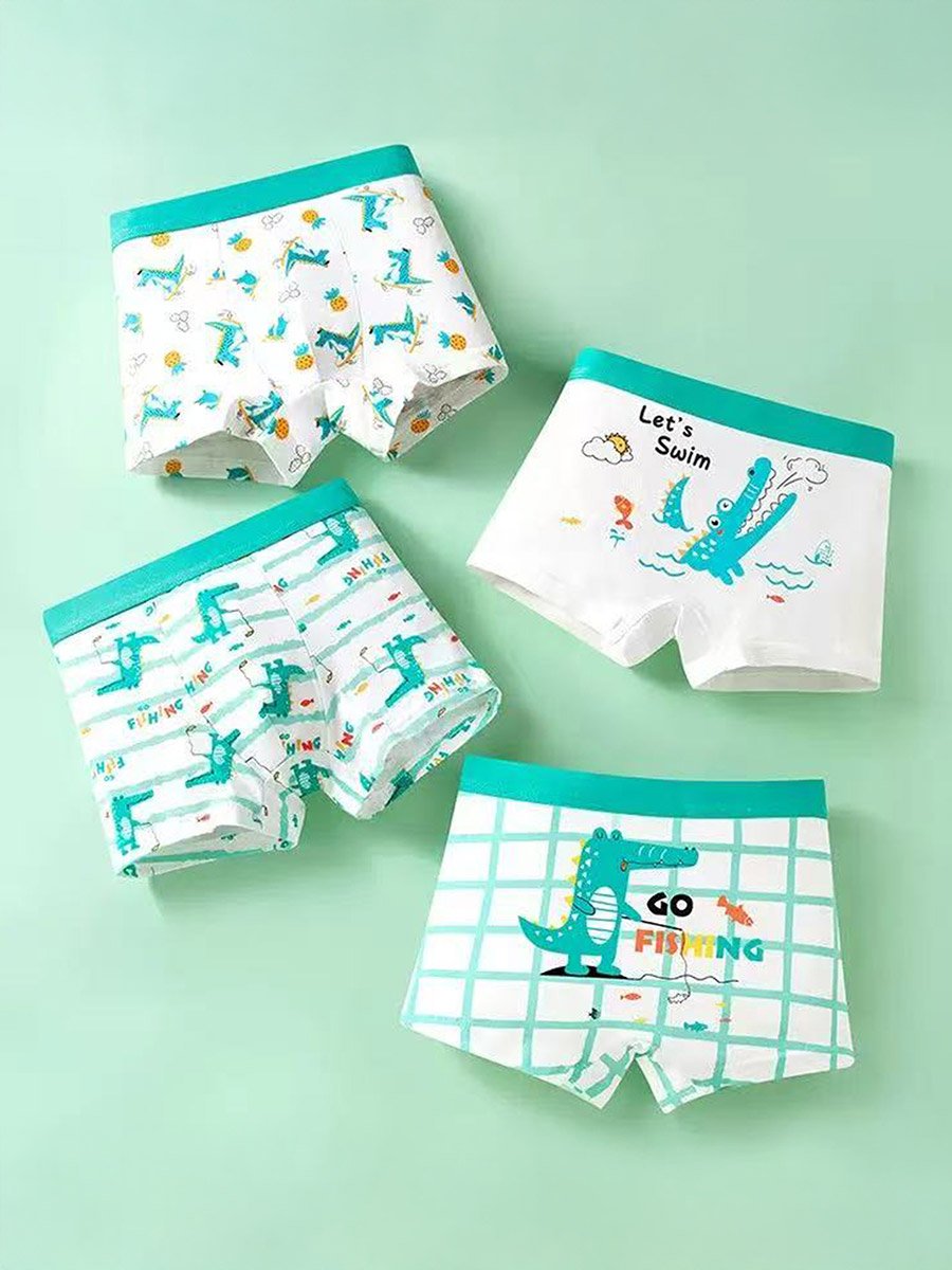 Pack of 4 - Boys Printed Cotton Boxers