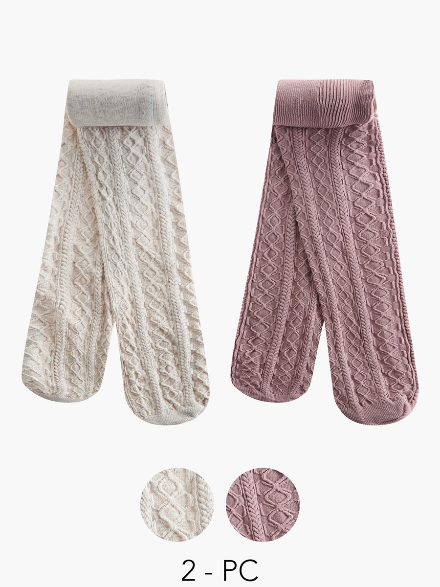 Tights with Elasticated Waistband - Set of 2