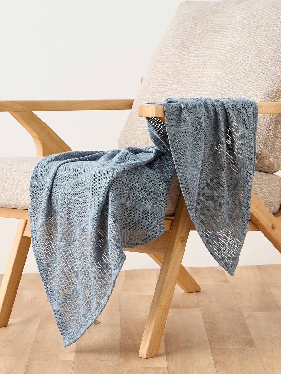 Blanket with Cellular Knit Design - 80x100 cm