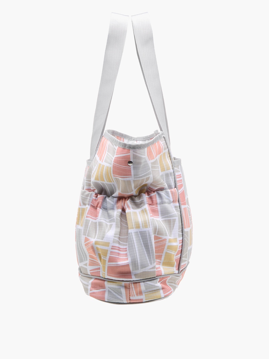Abstract Print Diaper Bag with Double Handle and Changing Mat