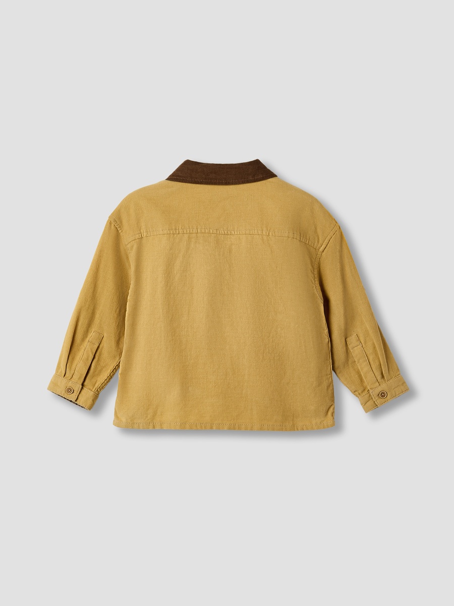 Textured Collared Shirt with Long Sleeves