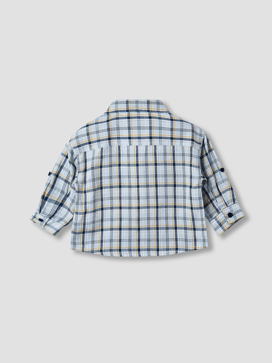 Checked Collared Shirt with Long Sleeves