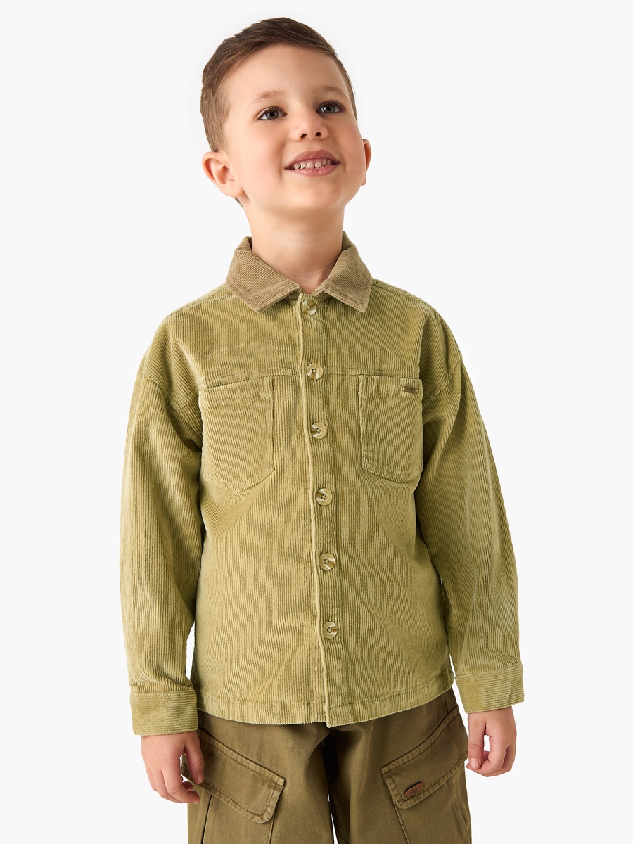 Cotton Long Sleeve Shirt with Pockets