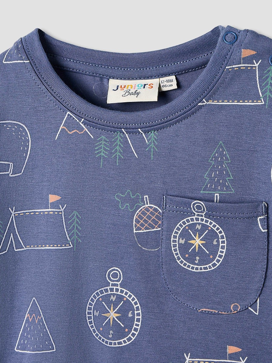Printed Cotton Crew Neck T-Shirt and Joggers Set- Pack of 3