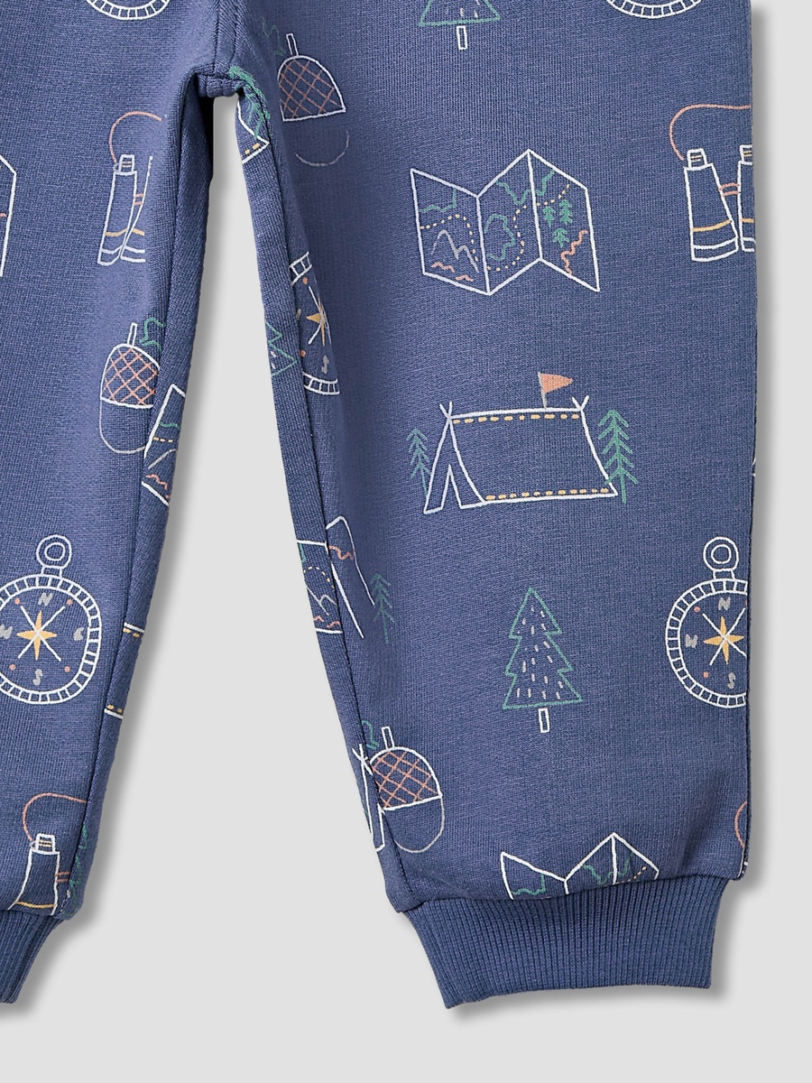 Printed Cotton Crew Neck T-Shirt and Joggers Set- Pack of 3
