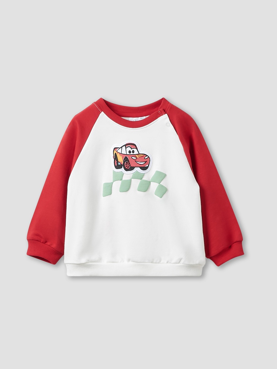 Lightning McQueen Print Cotton Sweatshirt and Joggers Set