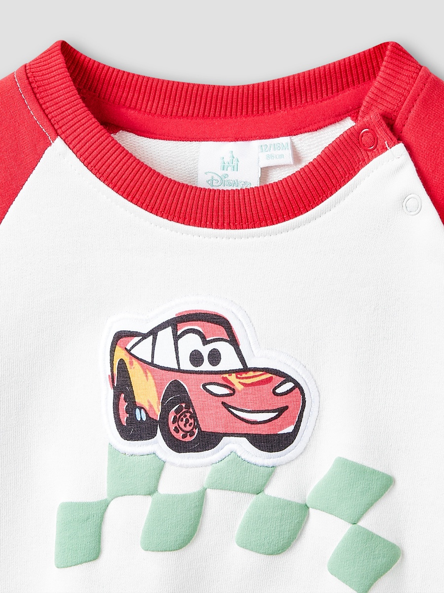 Lightning McQueen Print Cotton Sweatshirt and Joggers Set