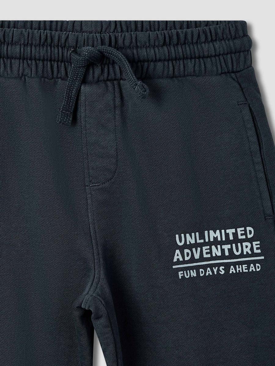 Typographic Print Collared Sweatshirt and Joggers Set