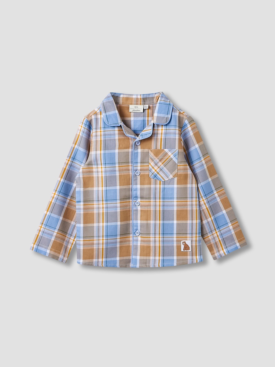Cotton Long Sleeve Pyjama Set with Checks