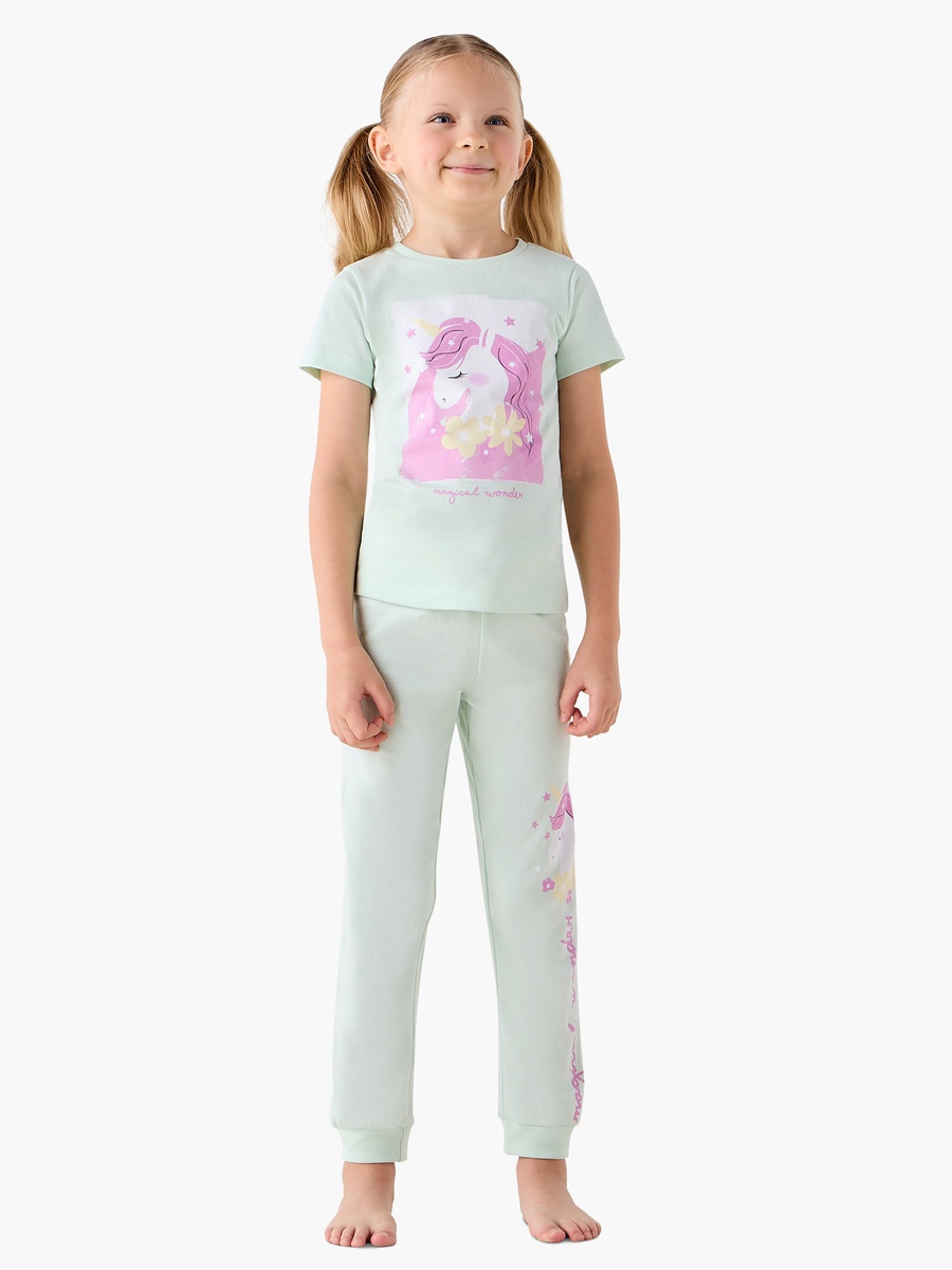 Unicorn Print Cotton Short Sleeves Pyjama Set