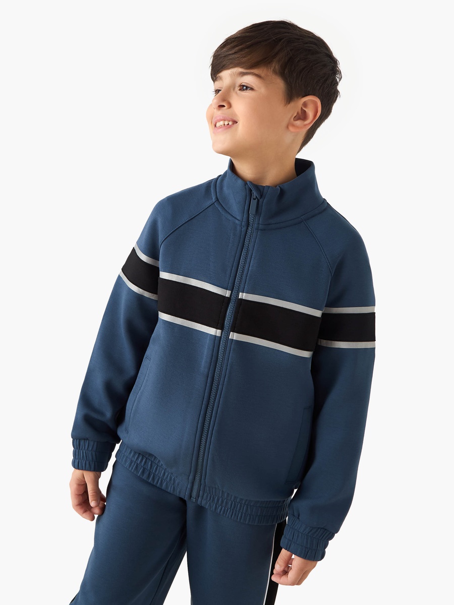 Panelled Zip Through Jacket and Track Pants Set
