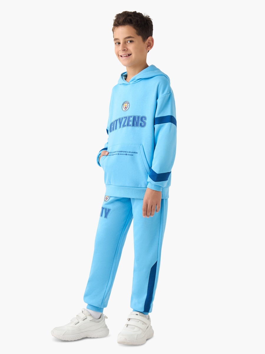 Manchester City Print Hooded Sweatshirt and Joggers Set