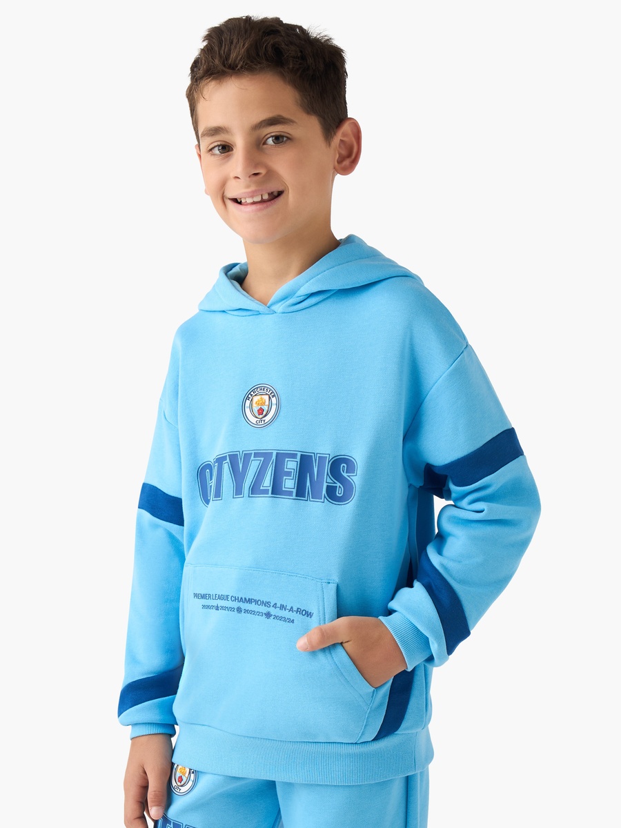 Manchester City Print Hooded Sweatshirt and Joggers Set