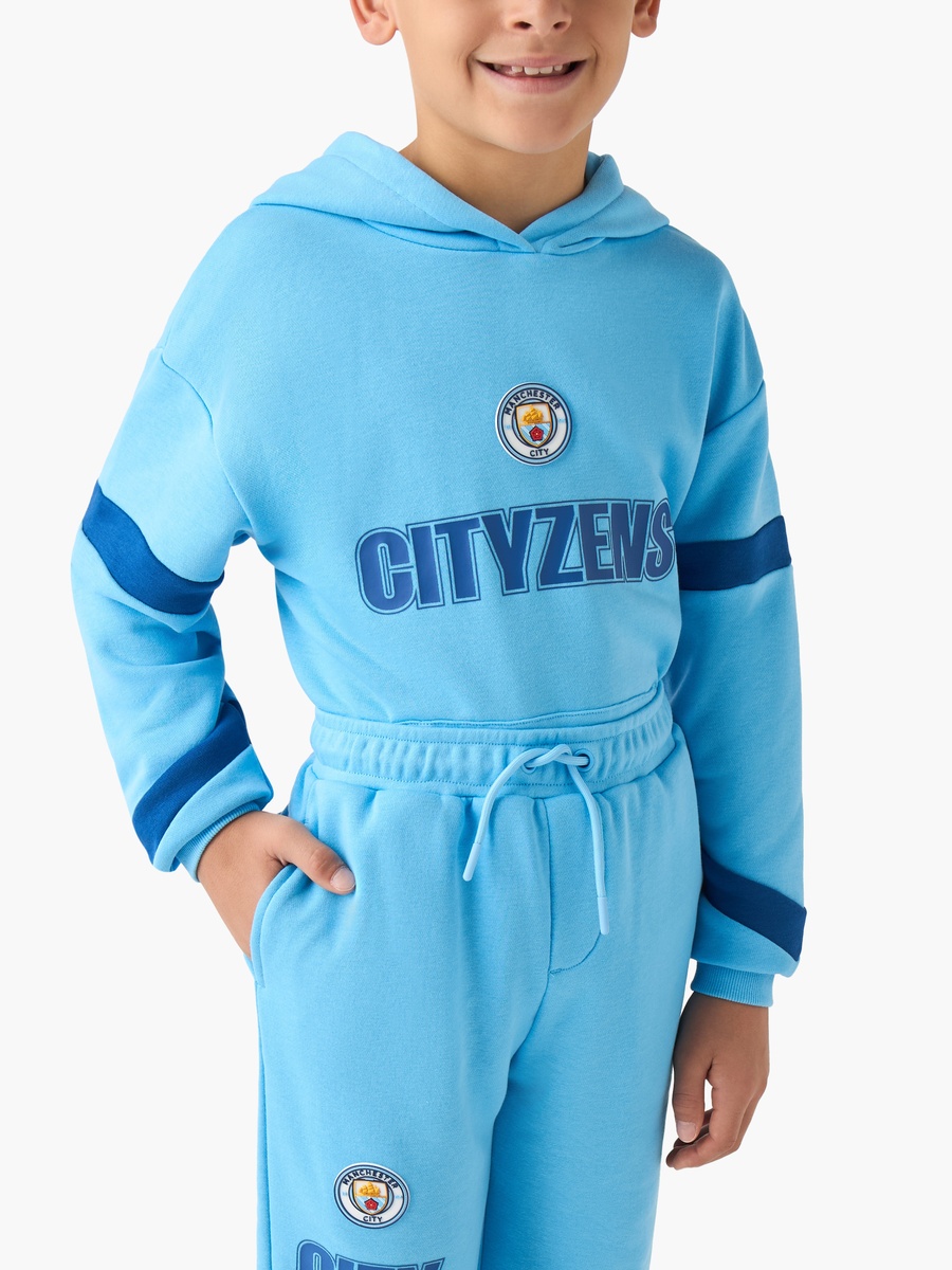 Manchester City Print Hooded Sweatshirt and Joggers Set