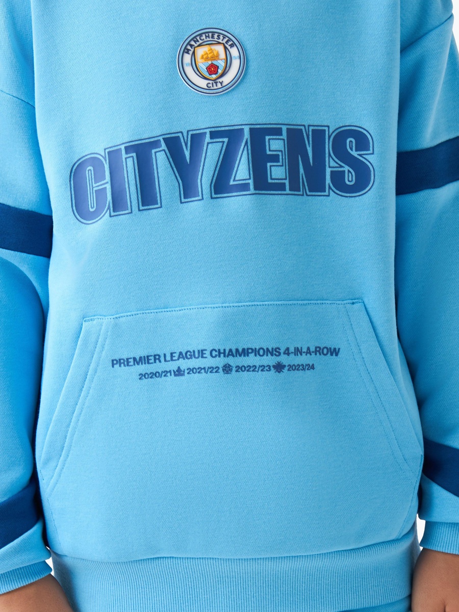 Manchester City Print Hooded Sweatshirt and Joggers Set