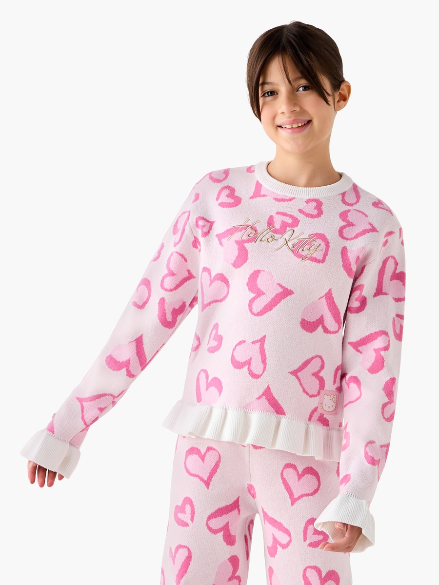 Hello Kitty Heart Print Top and Pants Set