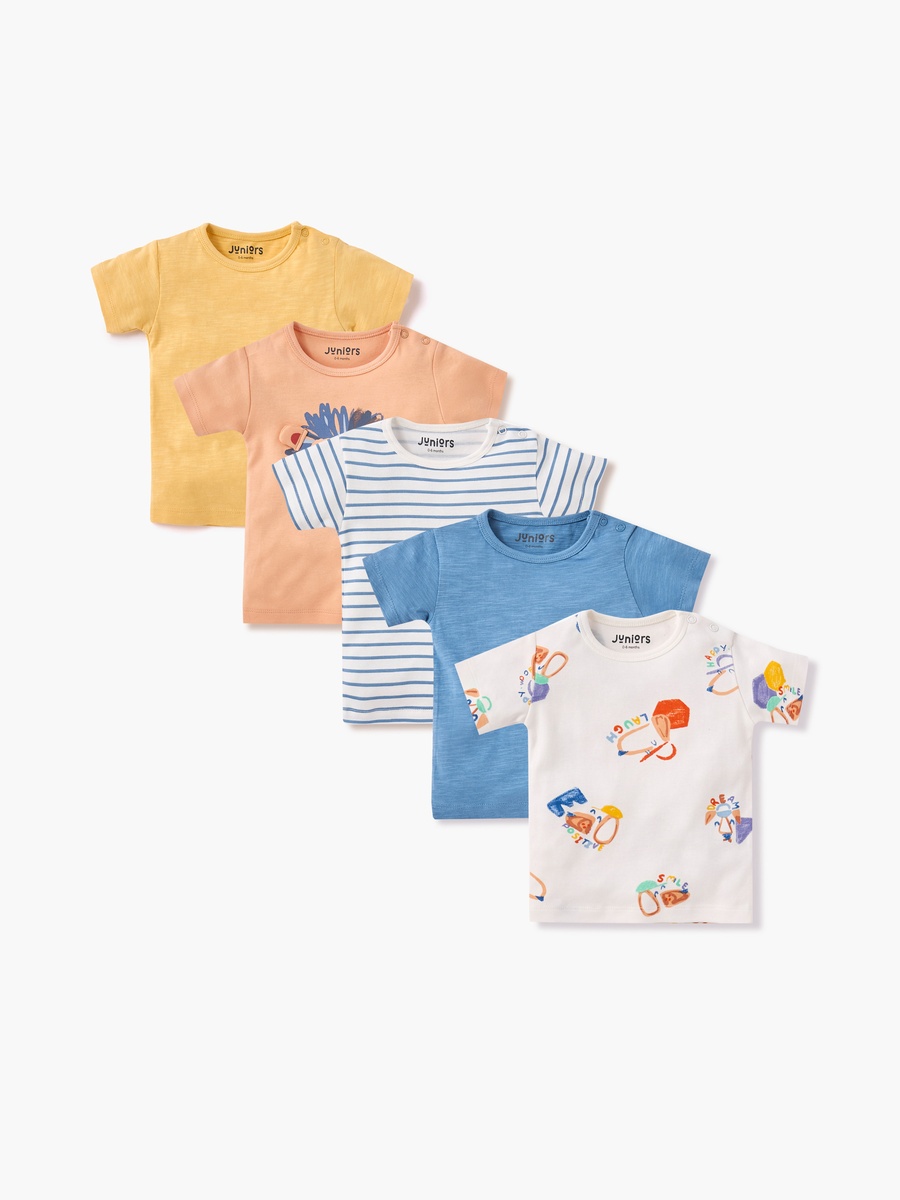 Assorted Printed T-Shirt with Short Sleeves - Set of 5