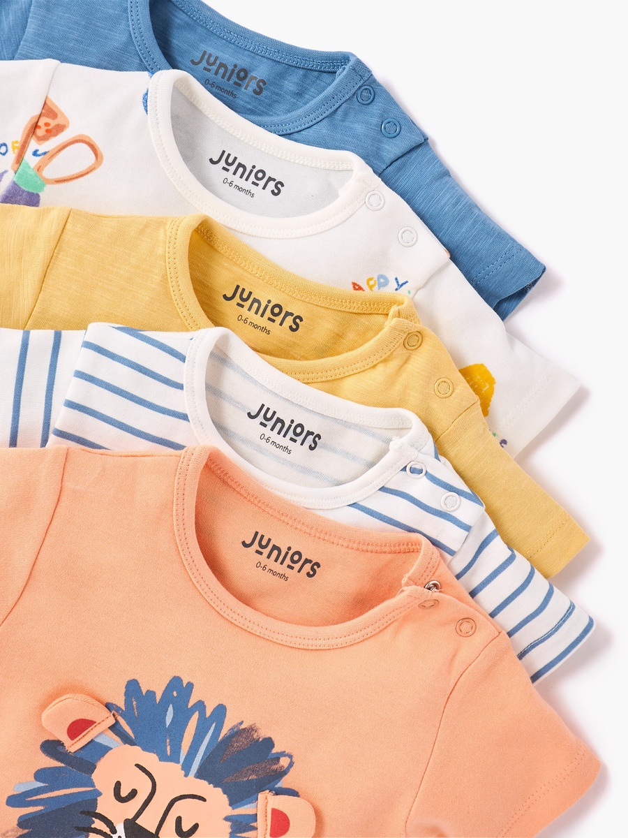 Assorted Printed T-Shirt with Short Sleeves - Set of 5