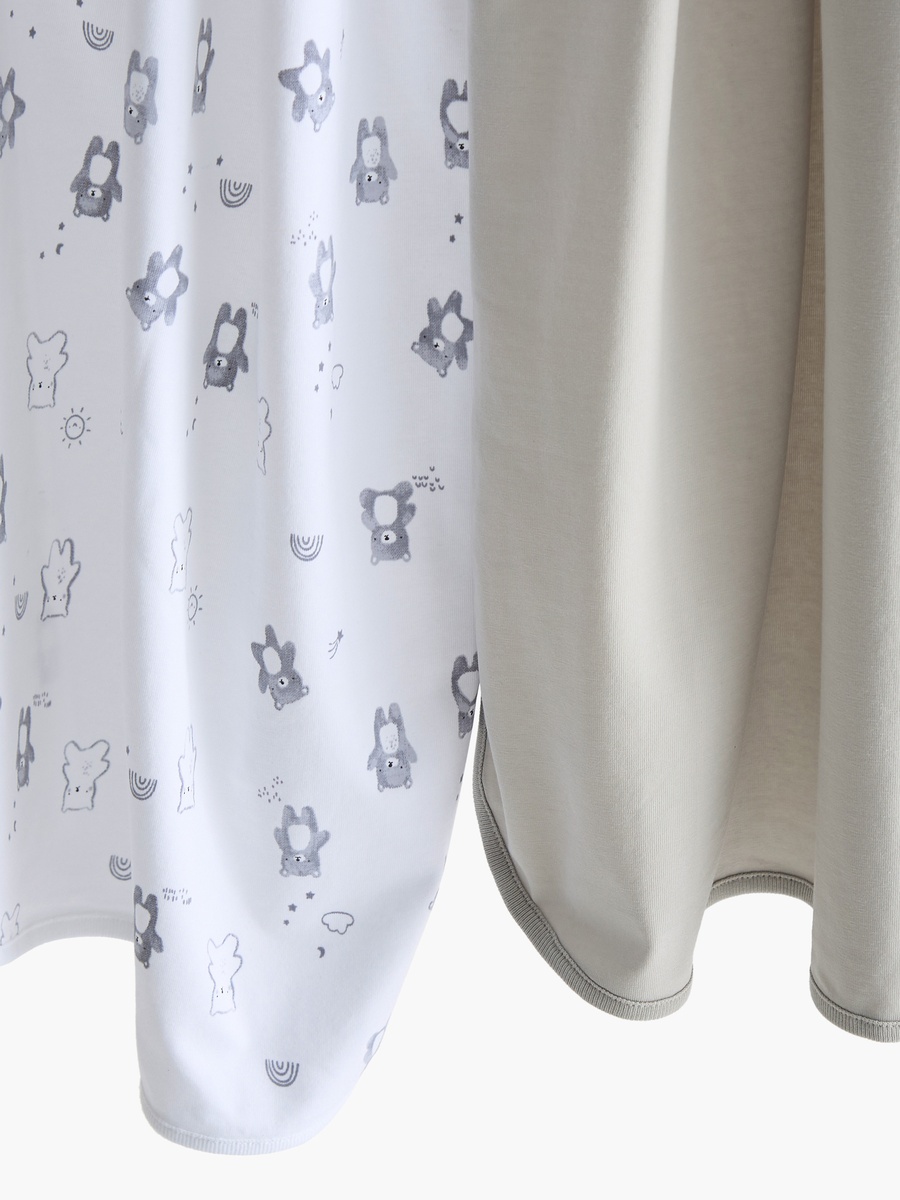 2-Piece Assorted Receiving Blanket Set - 70x70 cm