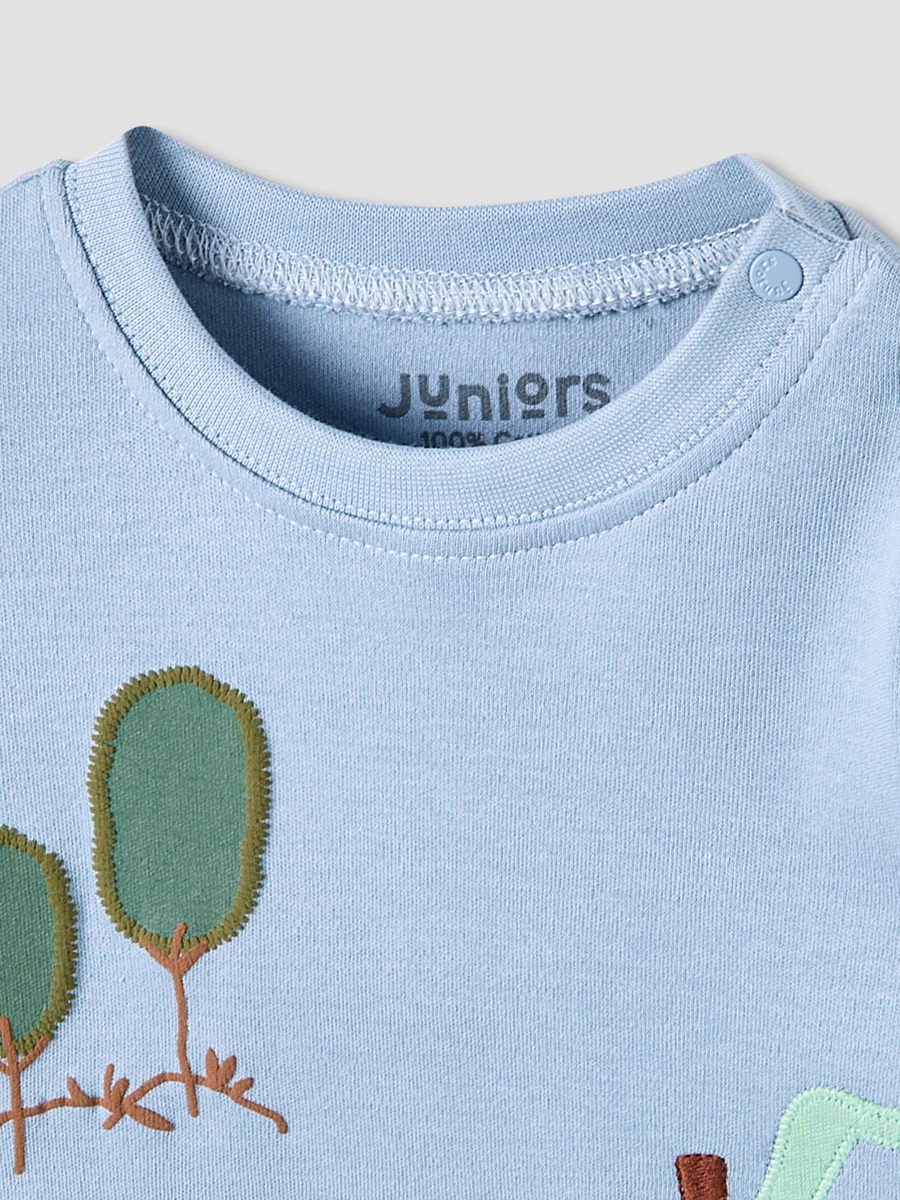 Graphic Embroidery Cotton Long Sleeves Pyjama Set