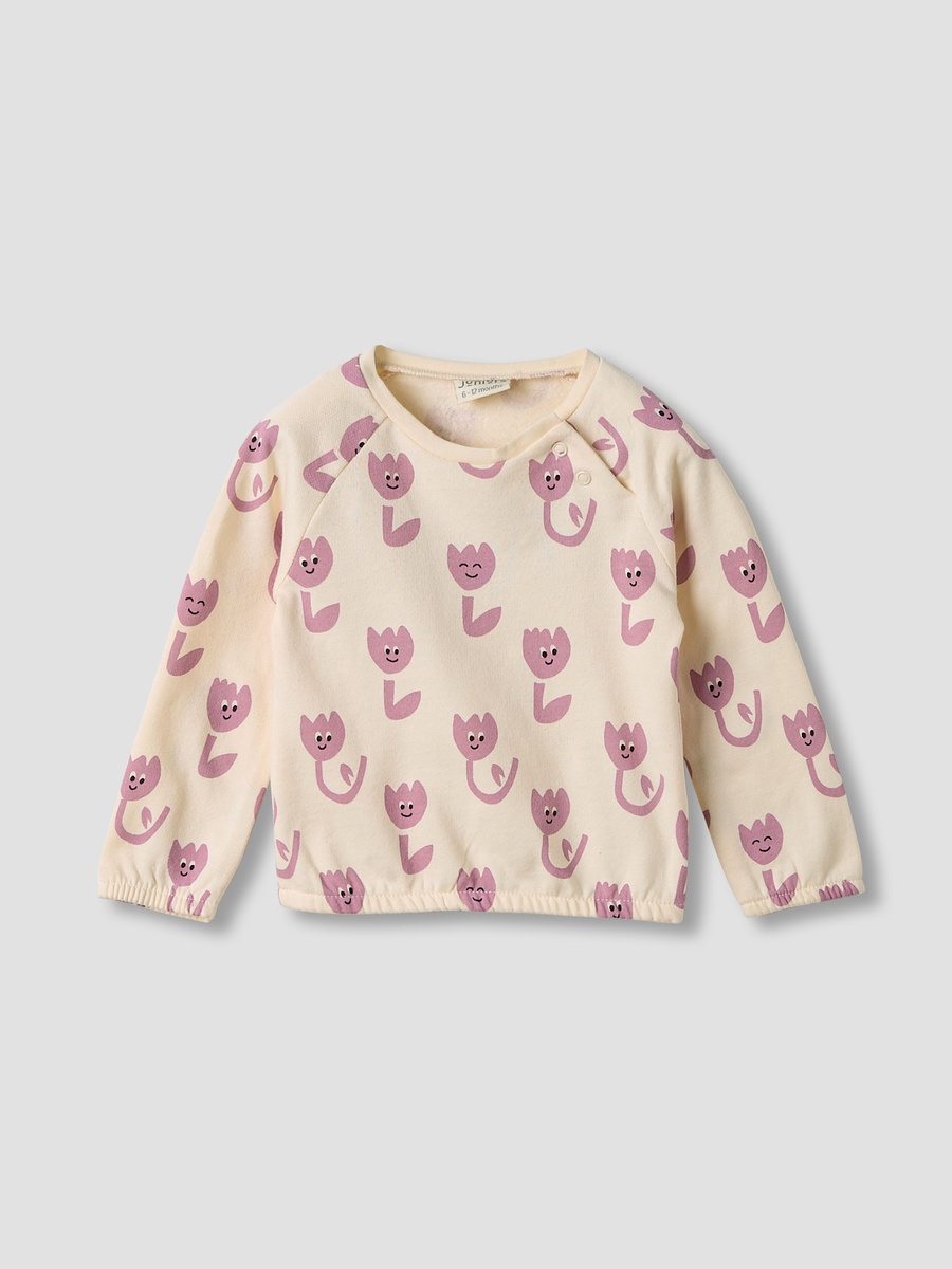 Floral Print Long Sleeve T-Shirt and Elasticated Pyjama Set