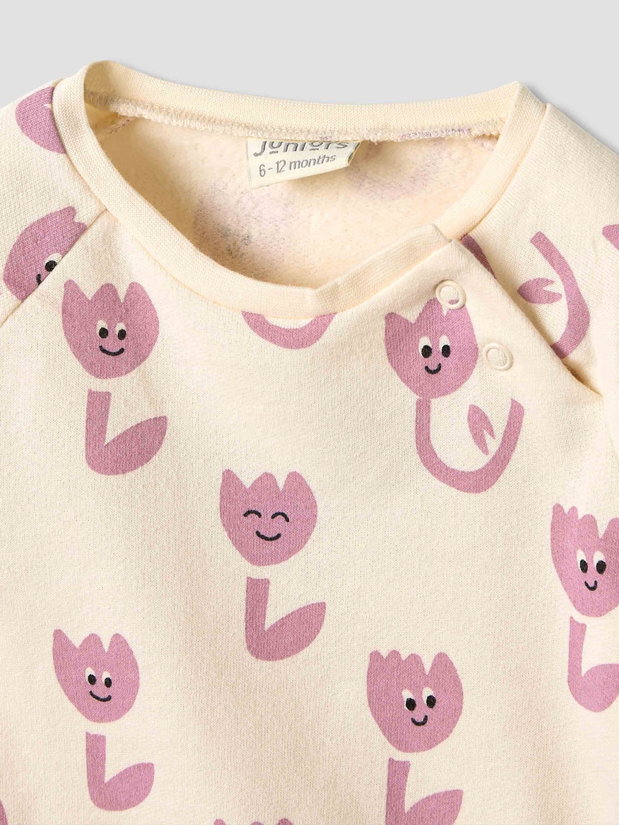 Floral Print Long Sleeve T-Shirt and Elasticated Pyjama Set