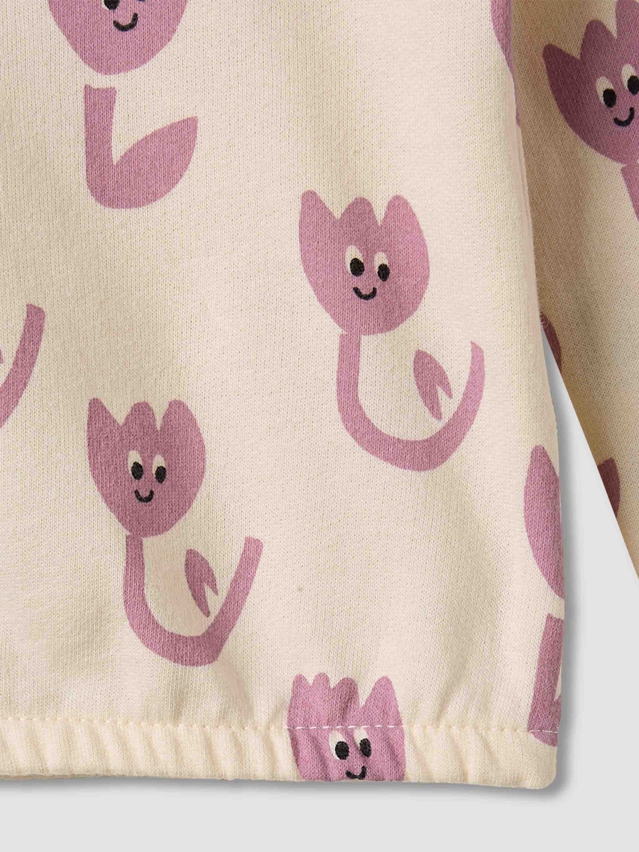 Floral Print Long Sleeve T-Shirt and Elasticated Pyjama Set
