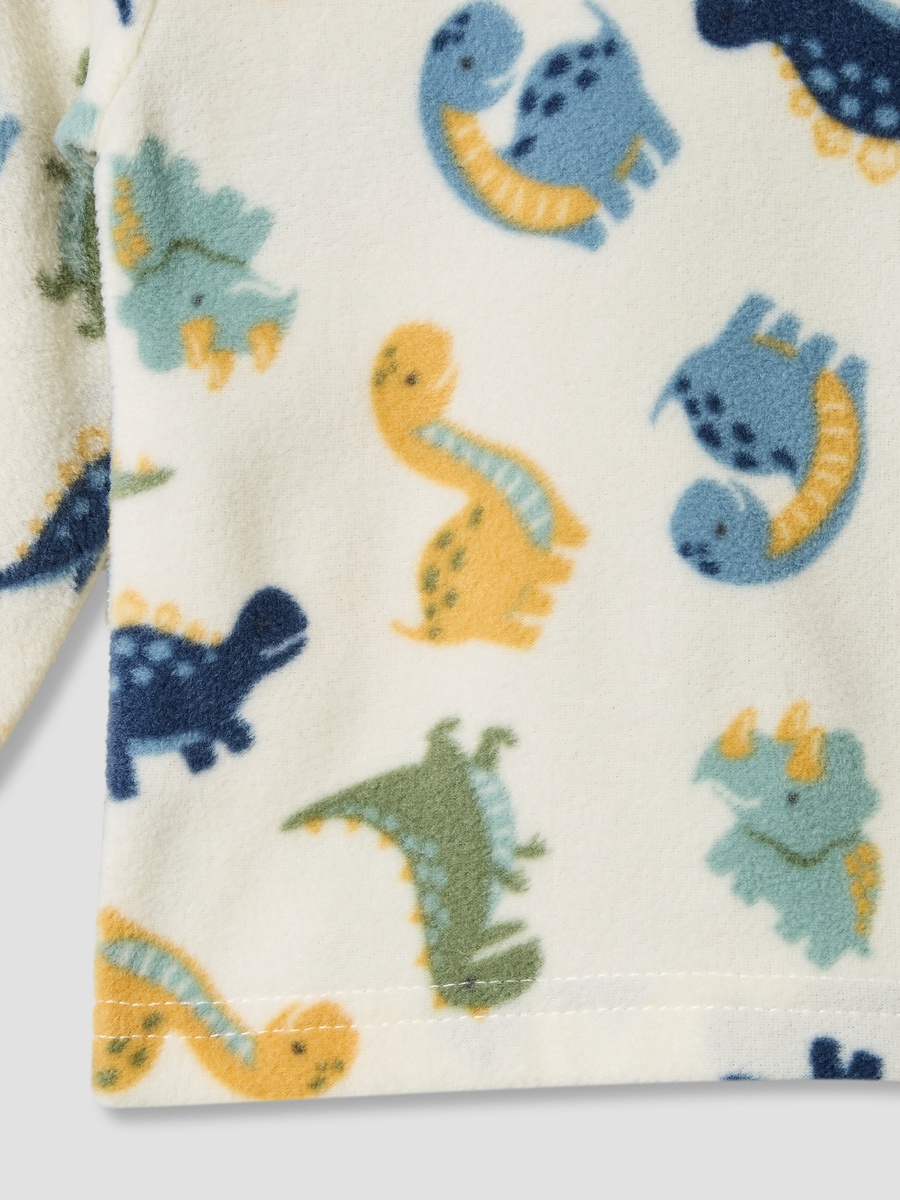 Dinosaur Print Polyester Long Sleeves Pyjama Set - Pack of 2