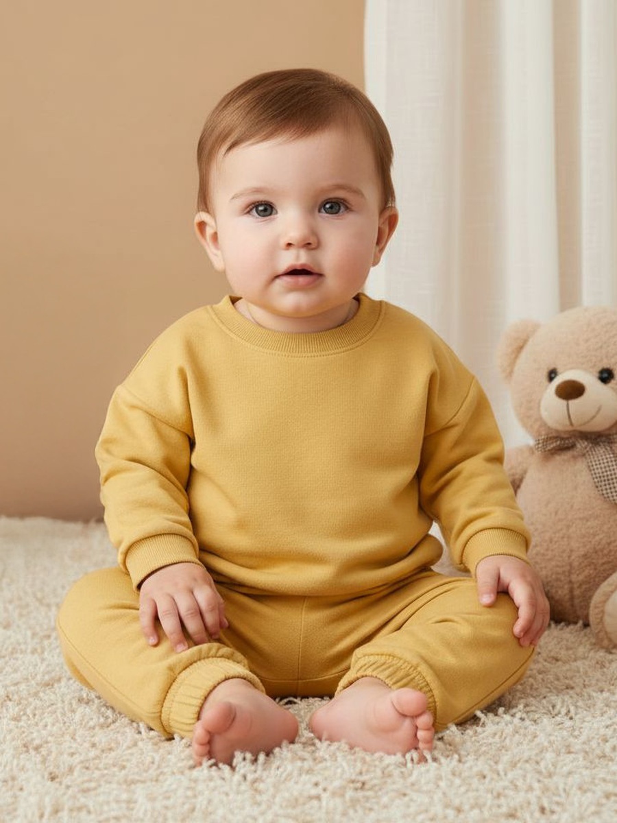 Solid Long Sleeve Sweatshirt and Pyjama Set