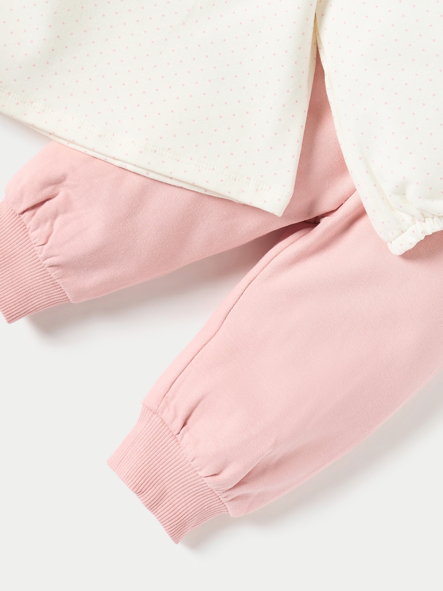 Bunny Embroidered T-Shirt and Elasticated Pyjama Set