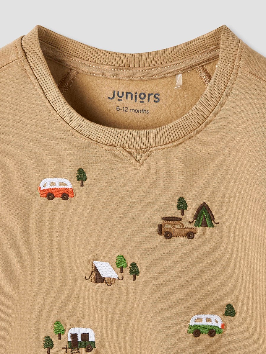 Vehicle Embroidered Cotton Pyjama Set with Long Sleeves