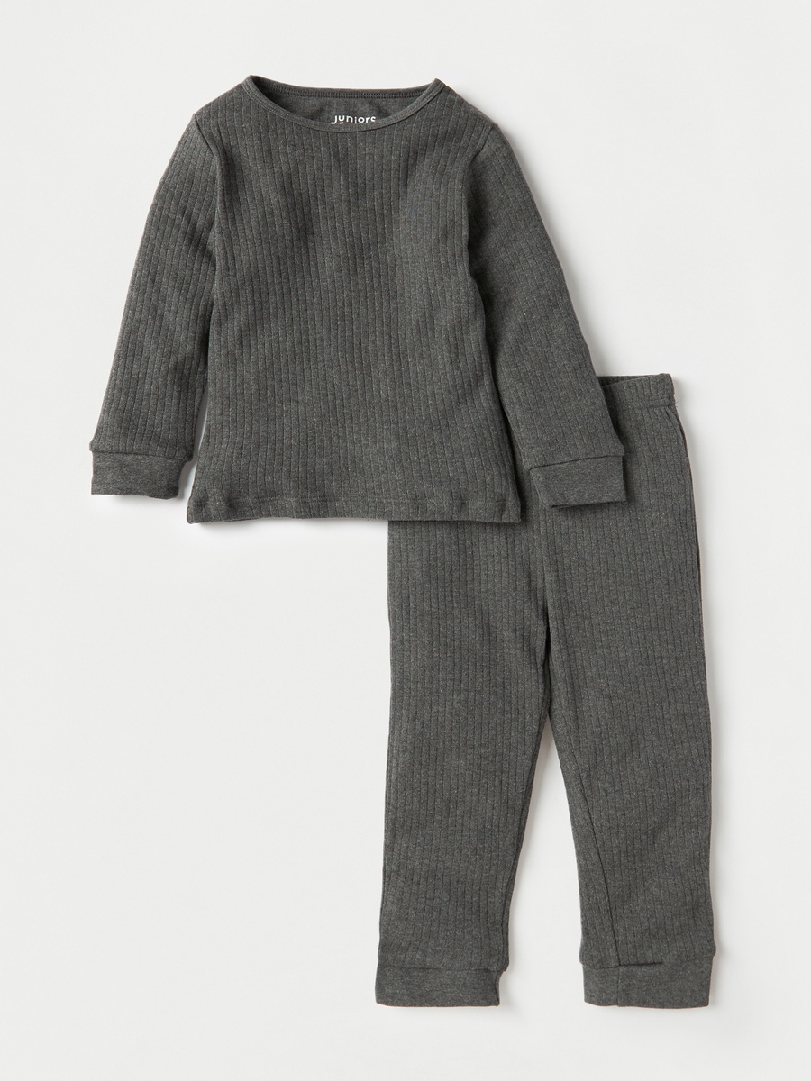 Ribbed Thermal T-Shirt and Pyjama Set
