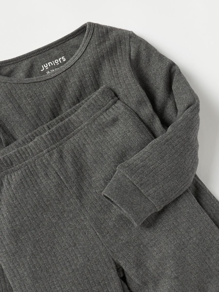 Ribbed Thermal T-Shirt and Pyjama Set