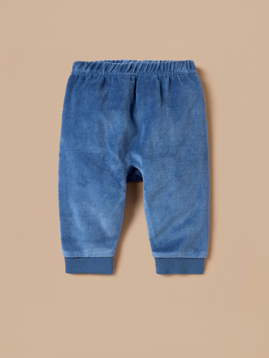 Bear Embroidered Velour T-Shirt and Pyjama Set