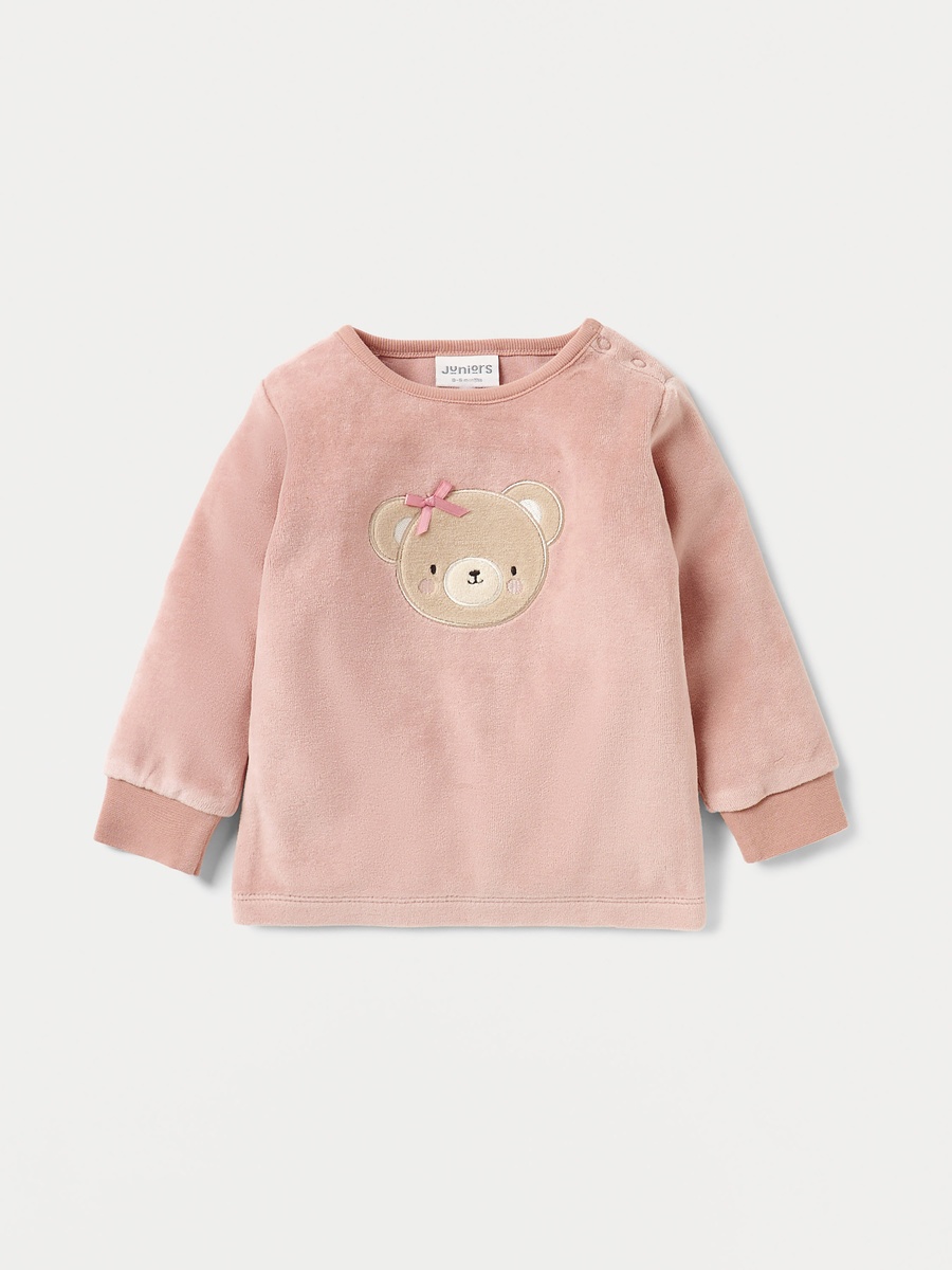 Bear Print Velour T-Shirt and Pyjama Set