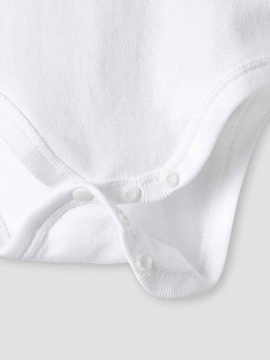 Solid Organic Bodysuit with Round Neck - Set of 5