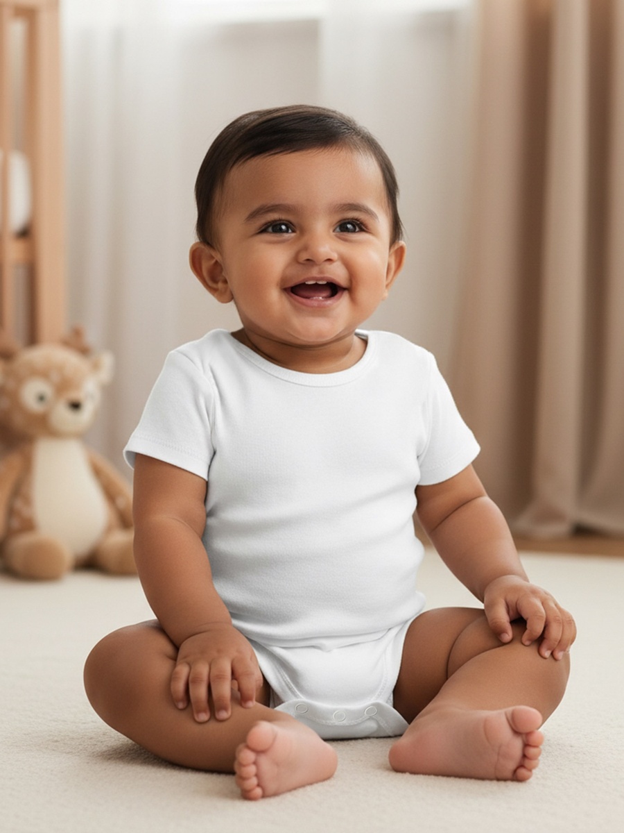 Short Sleeves Bodysuit with Snap Button Closure - Set of 3