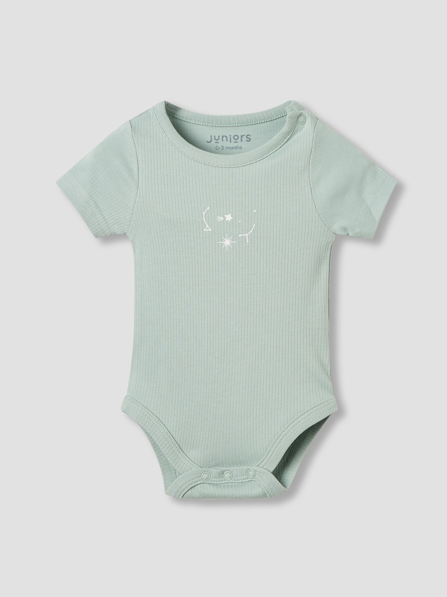 Short Sleeve Bodysuit with Snap Button Closure - Set of 2