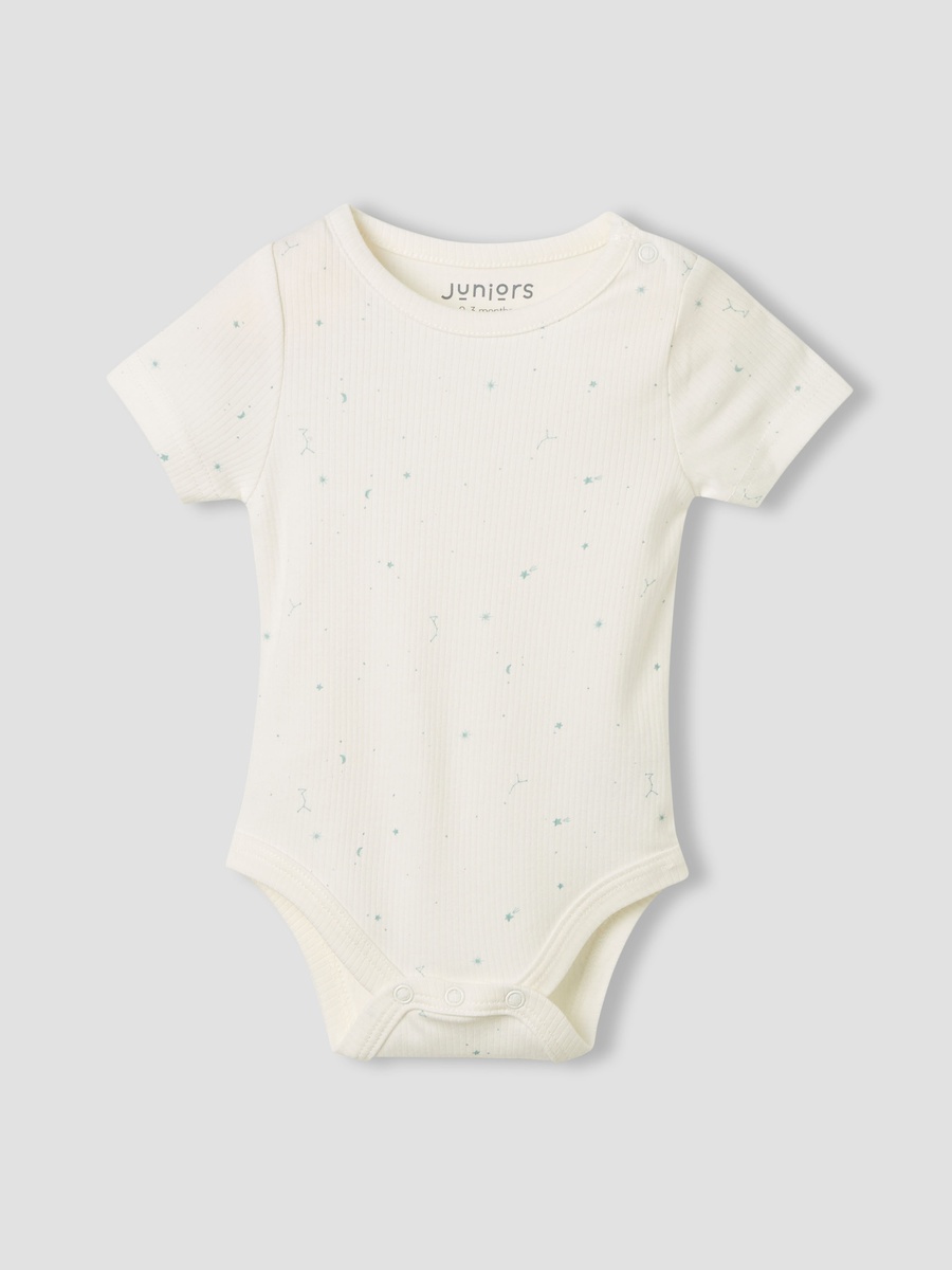 Short Sleeve Bodysuit with Snap Button Closure - Set of 2