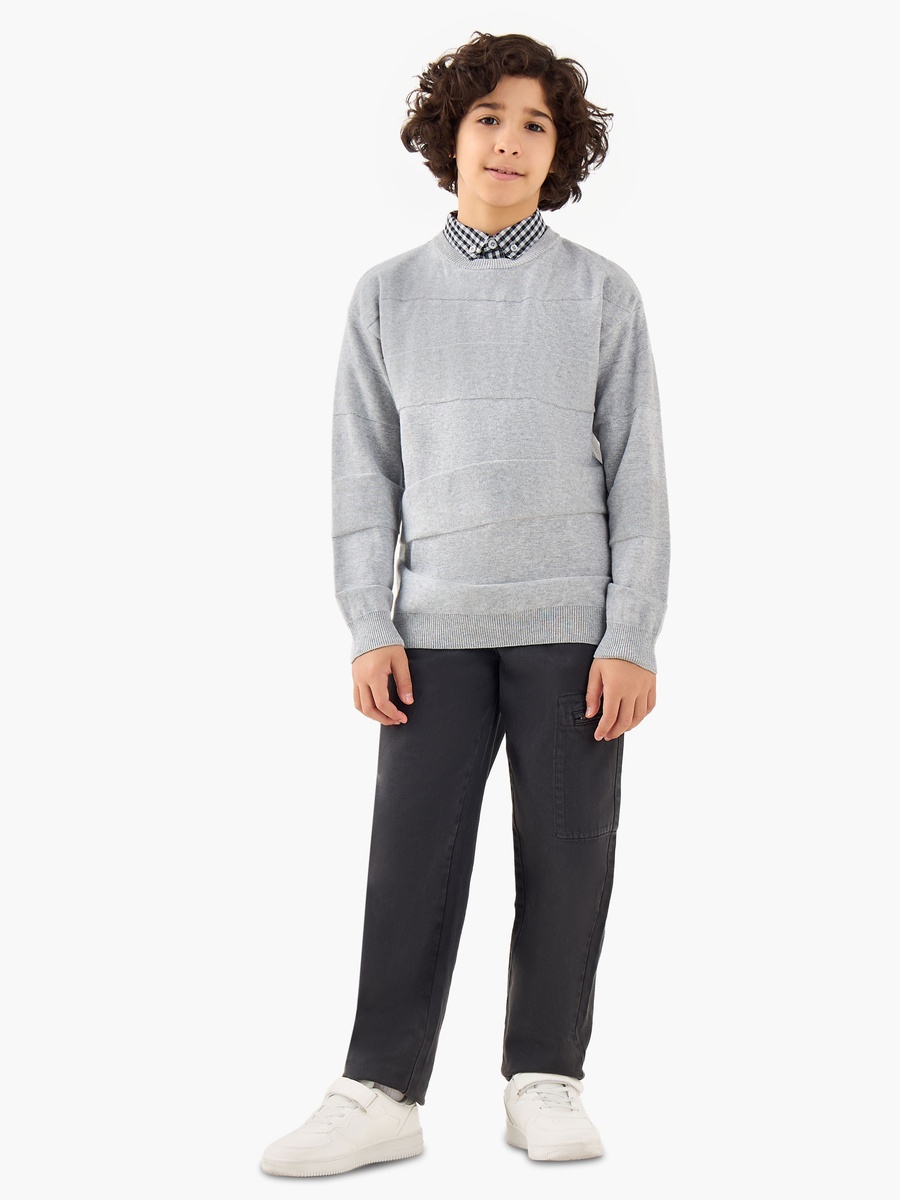 Textured Pullover with Long Sleeves