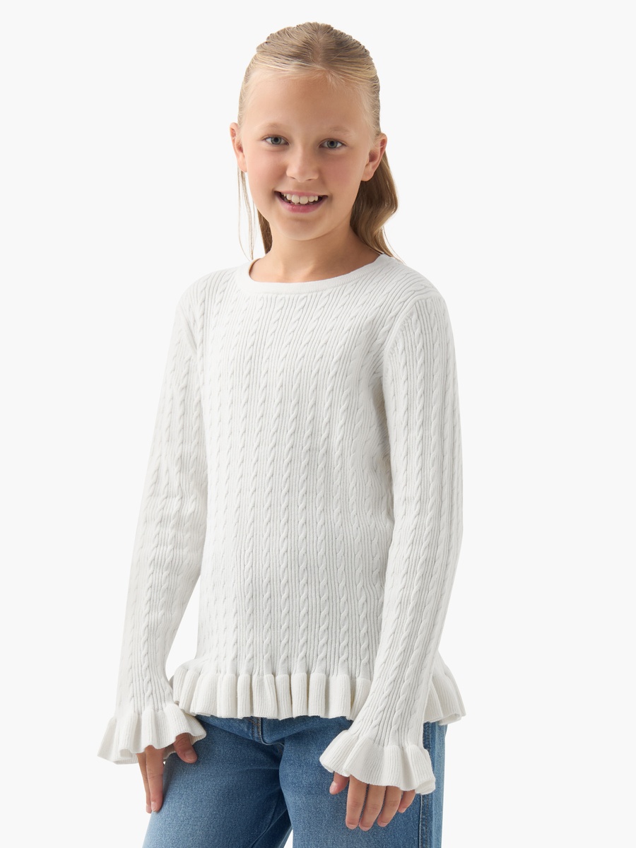 Cable Knit Pullover with Long Sleeves