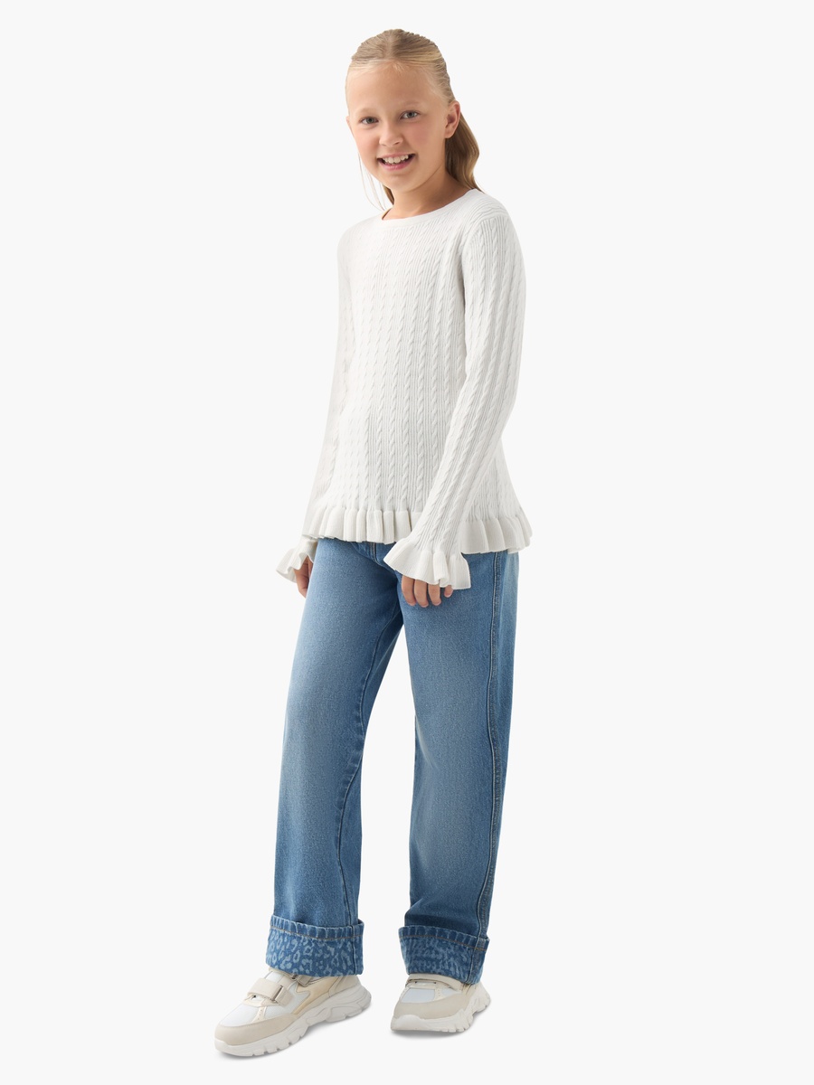 Cable Knit Pullover with Long Sleeves