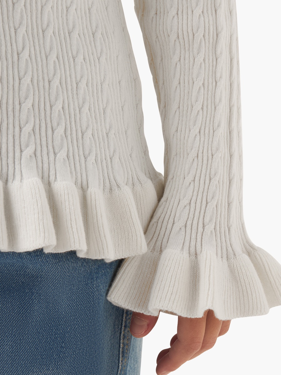 Cable Knit Pullover with Long Sleeves