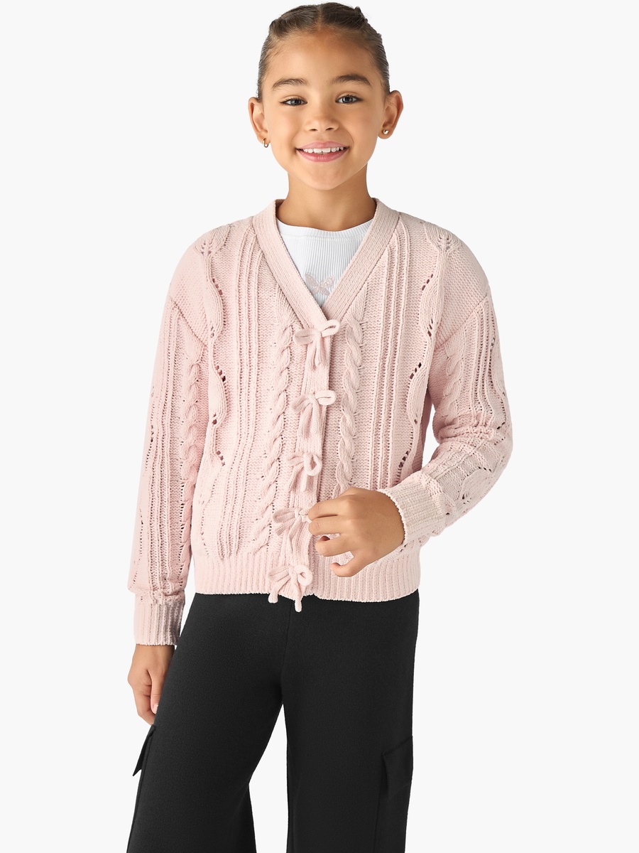 Cable Knit Cardigan with Long Sleeves